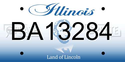 BA13284 Illinois License Plate