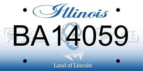 BA14059 Illinois License Plate