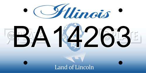 BA14263 Illinois License Plate