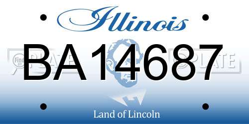 BA14687 Illinois License Plate