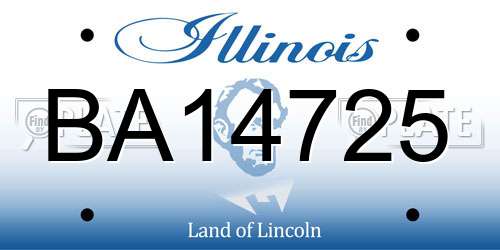 BA14725 Illinois License Plate
