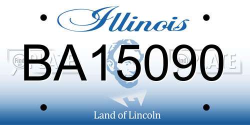 BA15090 Illinois License Plate