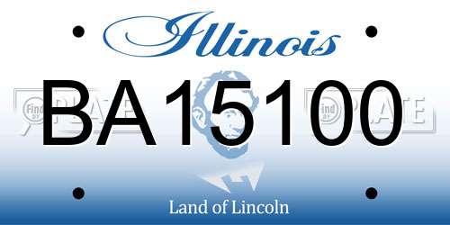 BA15100 Illinois License Plate