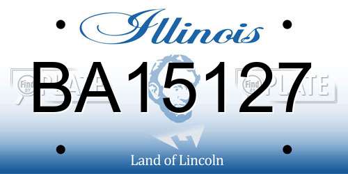BA15127 Illinois License Plate