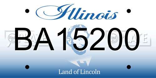 BA15200 Illinois License Plate