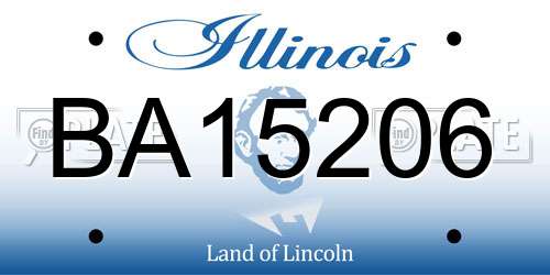 BA15206 Illinois License Plate