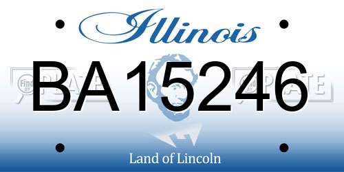 BA15246 Illinois License Plate