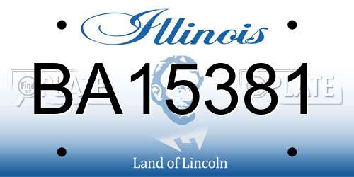 BA15381 Illinois License Plate
