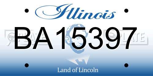 BA15397 Illinois License Plate
