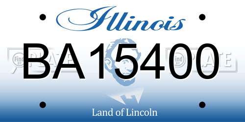 BA15400 Illinois License Plate