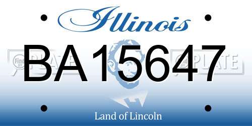 BA15647 Illinois License Plate