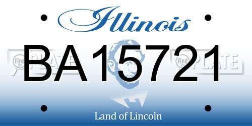BA15721 Illinois License Plate