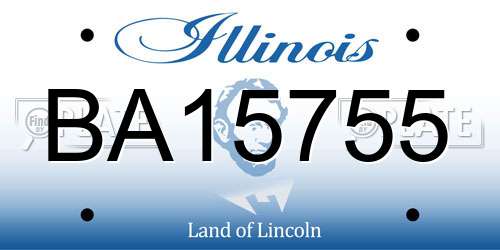 BA15755 Illinois License Plate