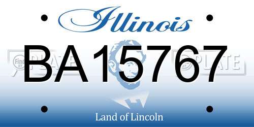 BA15767 Illinois License Plate