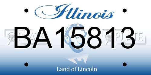 BA15813 Illinois License Plate