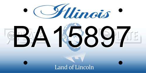 BA15897 Illinois License Plate
