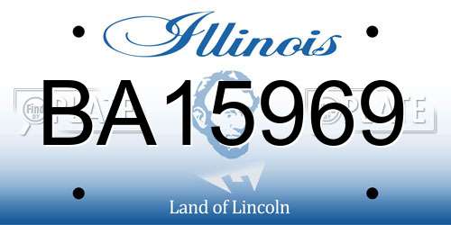 BA15969 Illinois License Plate