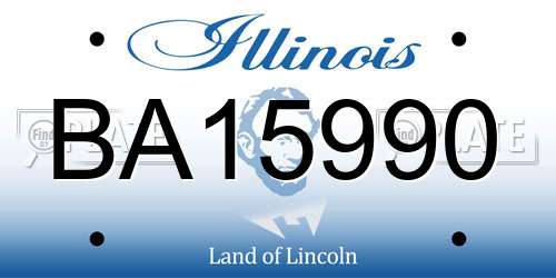 BA15990 Illinois License Plate