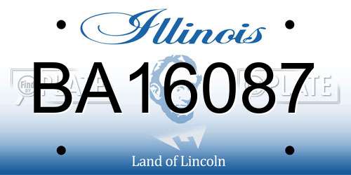 BA16087 Illinois License Plate