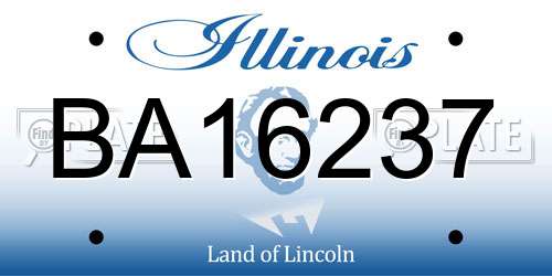 BA16237 Illinois License Plate