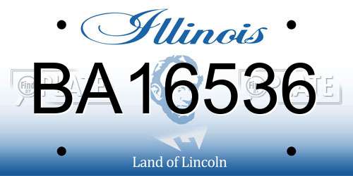 BA16536 Illinois License Plate