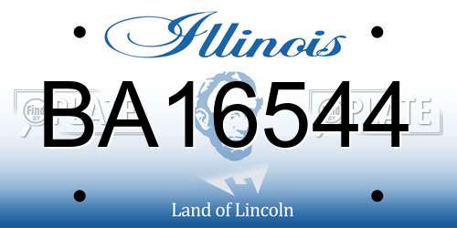 BA16544 Illinois License Plate