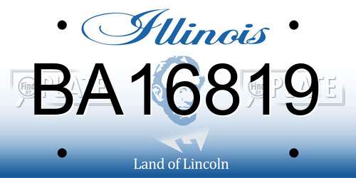 BA16819 Illinois License Plate
