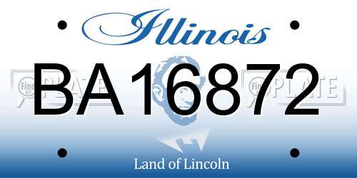 BA16872 Illinois License Plate