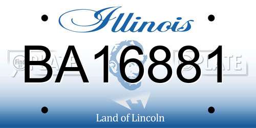 BA16881 Illinois License Plate