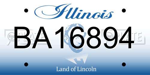 BA16894 Illinois License Plate