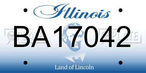 BA17042 Illinois License Plate