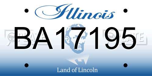 BA17195 Illinois License Plate