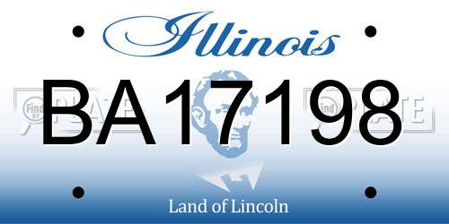 BA17198 Illinois License Plate