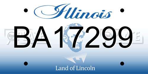 BA17299 Illinois License Plate