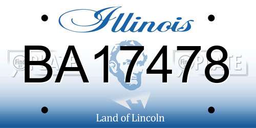 BA17478 Illinois License Plate