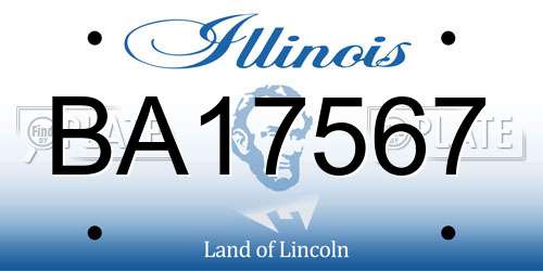 BA17567 Illinois License Plate