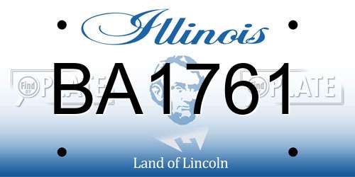 BA1761 Illinois License Plate