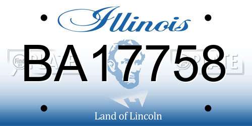 BA17758 Illinois License Plate