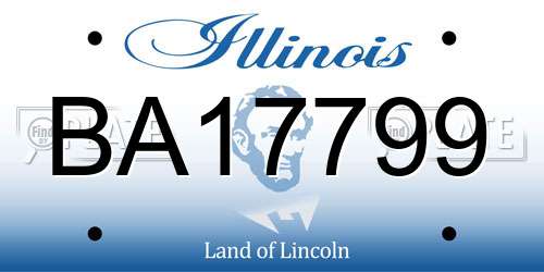 BA17799 Illinois License Plate