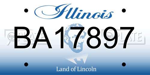 BA17897 Illinois License Plate