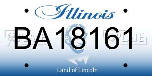 BA18161 Illinois License Plate