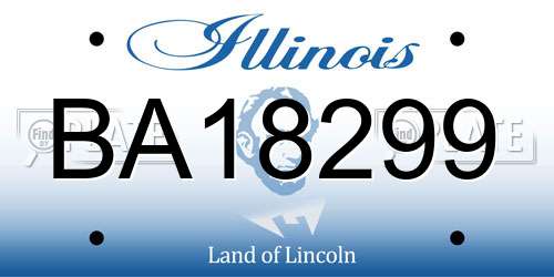 BA18299 Illinois License Plate