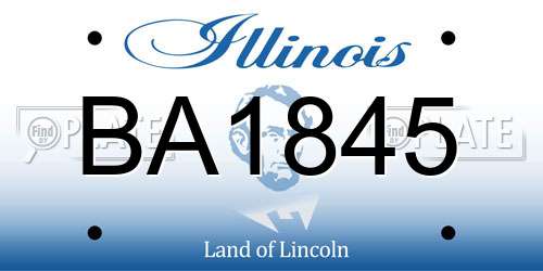 BA1845 Illinois License Plate