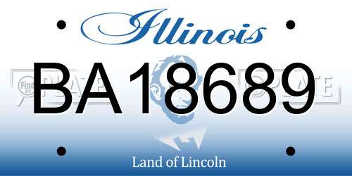BA18689 Illinois License Plate