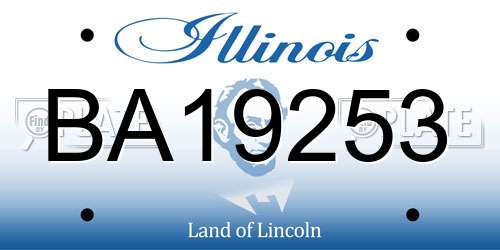 BA19253 Illinois License Plate
