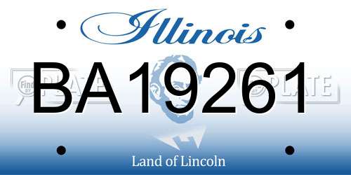 BA19261 Illinois License Plate