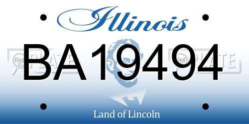 BA19494 Illinois License Plate