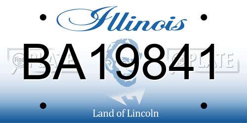 BA19841 Illinois License Plate