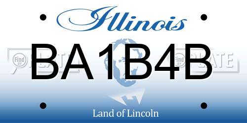 BA1B4B Illinois License Plate
