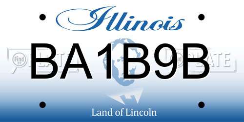 BA1B9B Illinois License Plate
